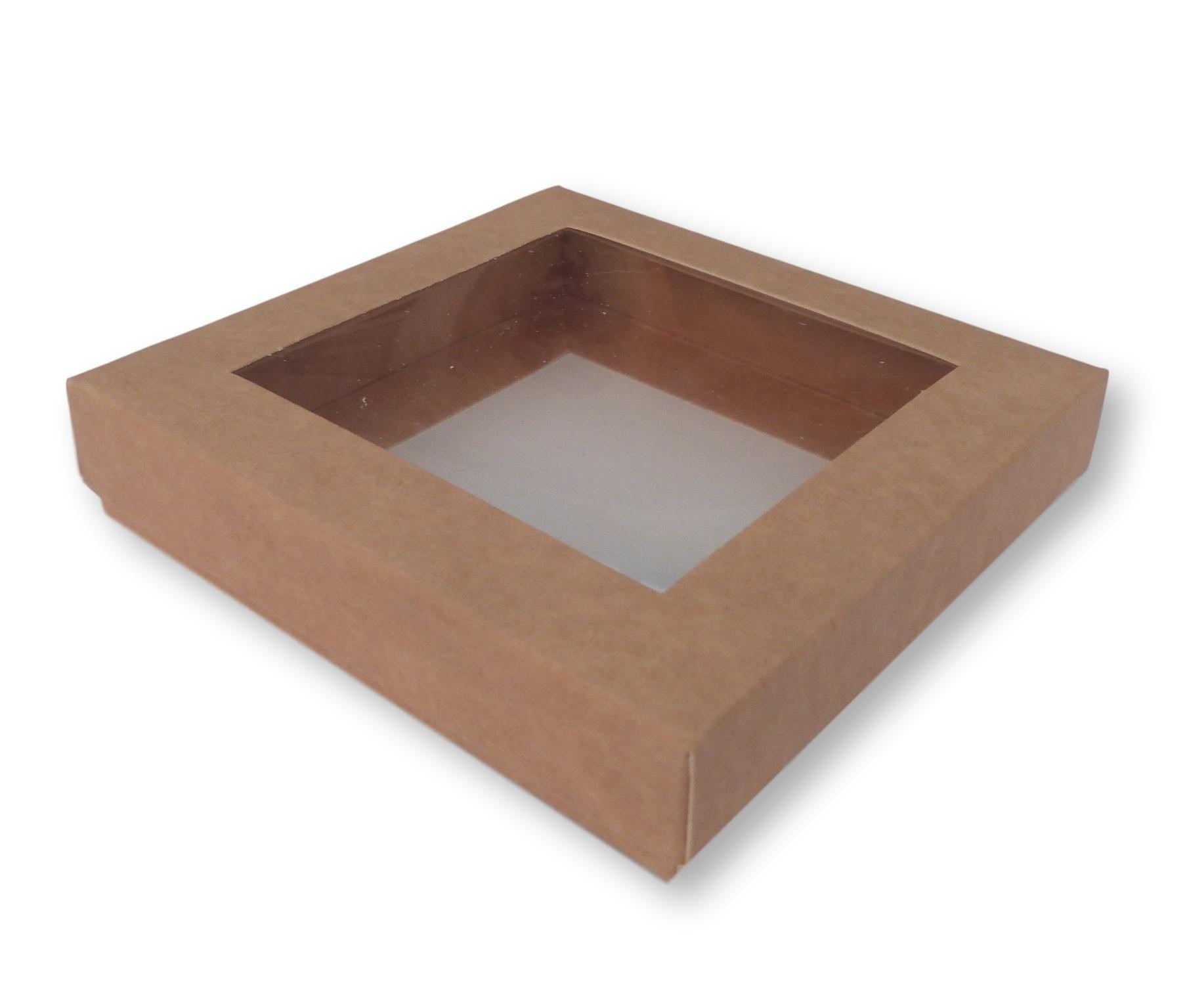 4" Window Gift Boxes, Card and Jewellery Packaging 4" x 4" x 20mm Deep