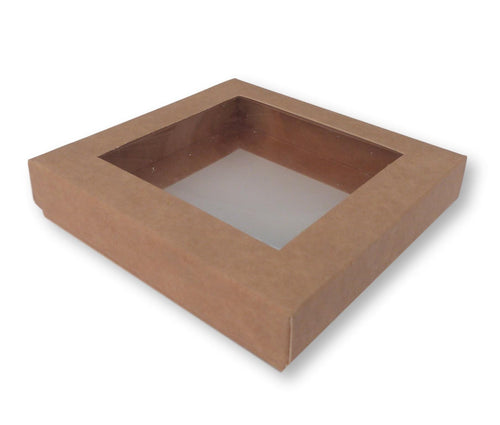 4" Window Gift Boxes, Card and Jewellery Packaging 4" x 4" x 20mm Deep