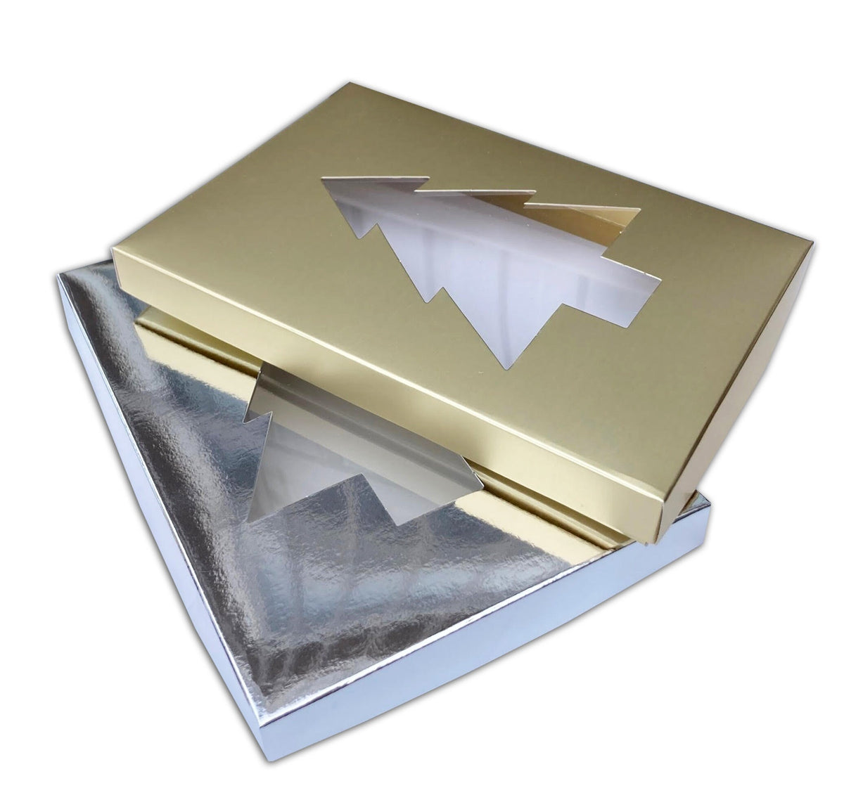 A5 Christmas Tree Window Gift Boxes, Card and Jewellery Packaging 21cm x 15cm x 2cm Deep - Pickaboxx